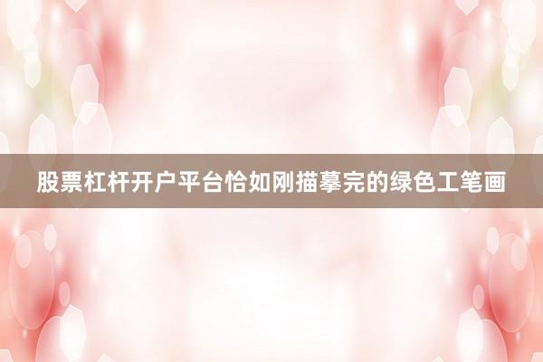 股票杠杆开户平台恰如刚描摹完的绿色工笔画