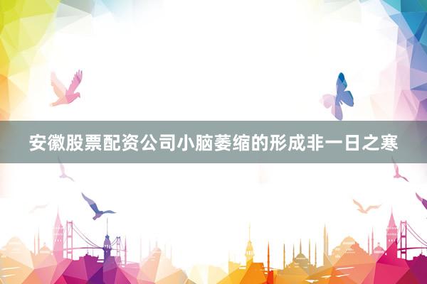 安徽股票配资公司小脑萎缩的形成非一日之寒