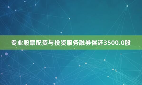 专业股票配资与投资服务融券偿还3500.0股